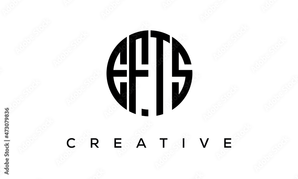 Letters EFTS creative circle logo design vector, 4 letters logo