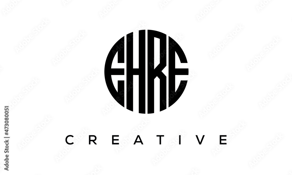 Letters EHRE creative circle logo design vector, 4 letters logo Letters EHRE creative circle logo design vector, 4 letters logo