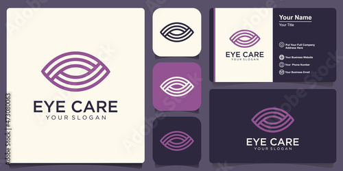 Eye vector logo design template. Modern minimal flat design style.