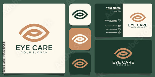 Vision combined with leaf vector logo