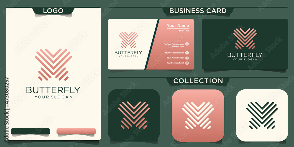 Butterfly Logo geometric design abstract vector template Linear style icon. Butterfly Logo geometric design abstract vector template Linear style icon.