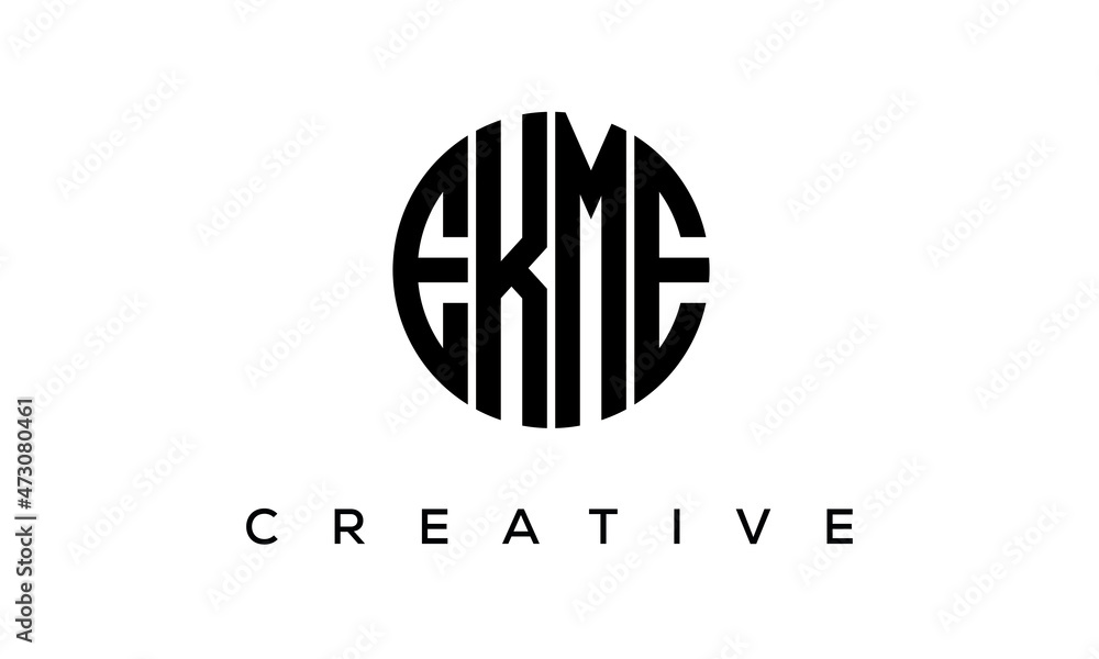 Letters EKME creative circle logo design vector, 4 letters logo Letters EKME creative circle logo design vector, 4 letters logo