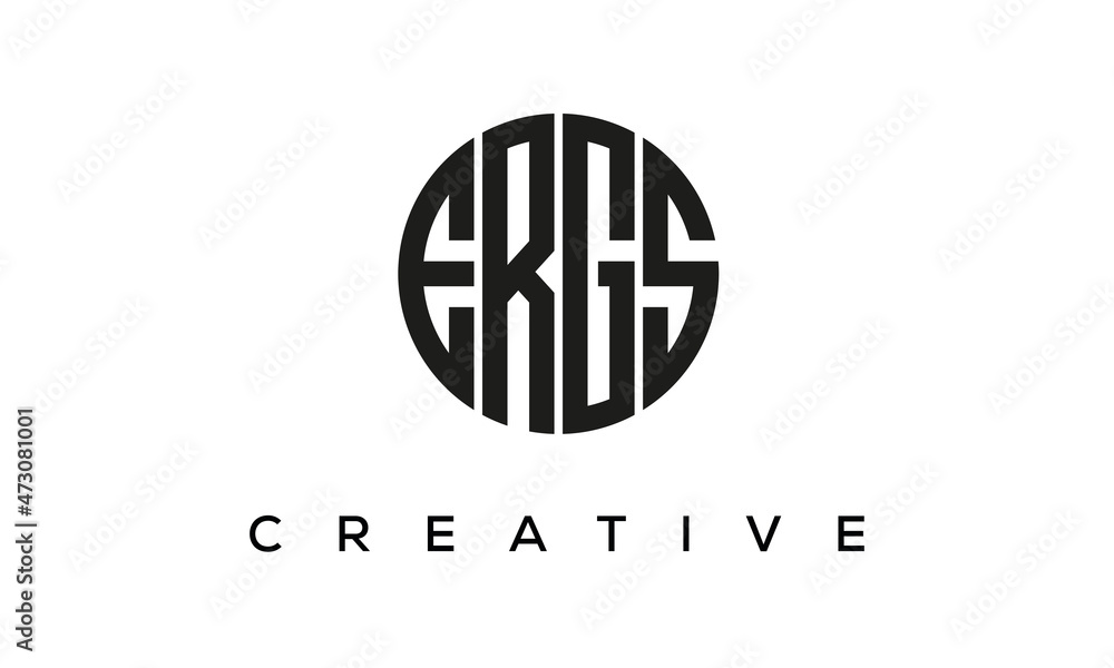 Letters ERGS creative circle logo design vector, 4 letters logo Letters ERGS creative circle logo design vector, 4 letters logo