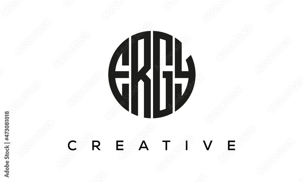 Letters ERGY creative circle logo design vector, 4 letters logo Letters ERGY creative circle logo design vector, 4 letters logo