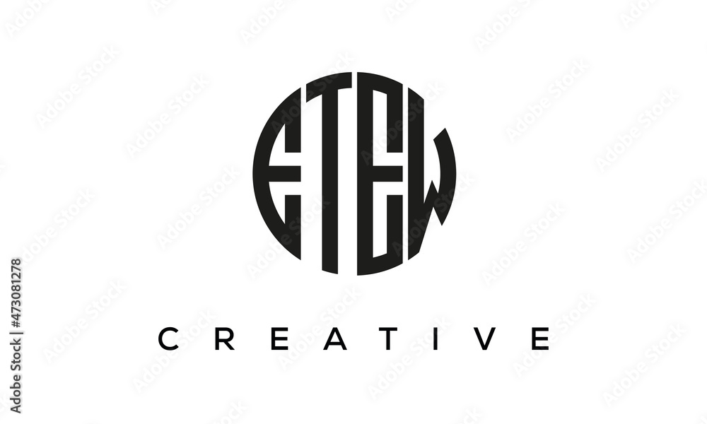 Letters ETEW creative circle logo design vector, 4 letters logo Letters ETEW creative circle logo design vector, 4 letters logo