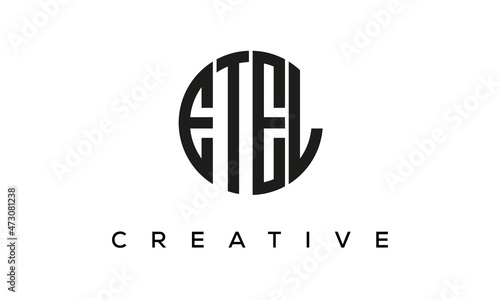 Letters ETEL creative circle logo design vector, 4 letters logo