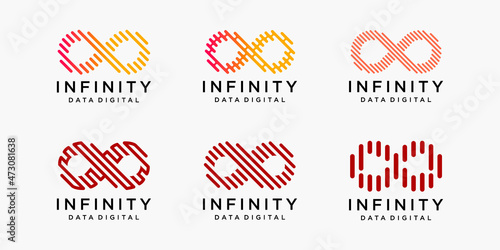 infinity logo icon set.