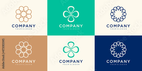 abstract flower Circular Logo Design high resolution vector