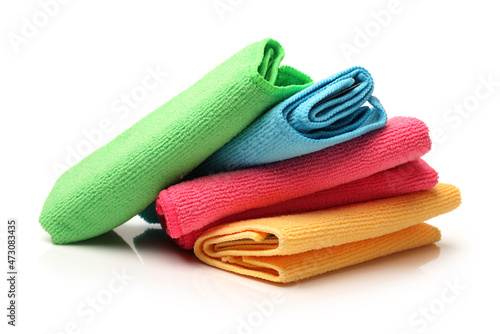 microfiber cleaning cloth on white background