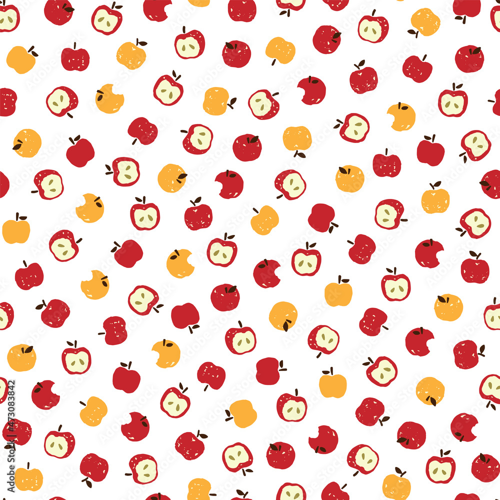 Seamless pattern vector material using cute apples, Seamless pattern vector material using cute apples,