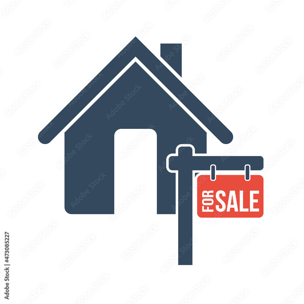 house and street sale sign, real estate flat vector icon house and street sale sign, real estate flat vector icon