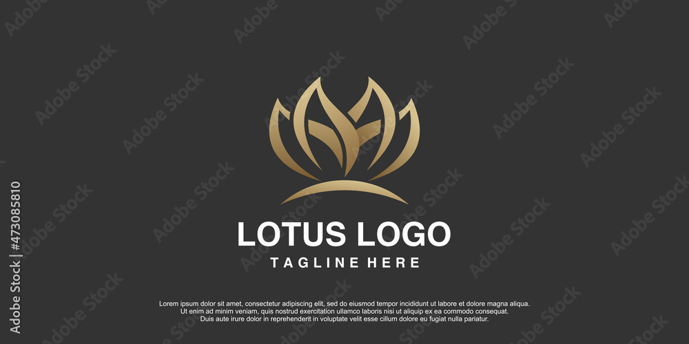 Lotus logo design for beauty, spa, fitness, yoga Premium Vector