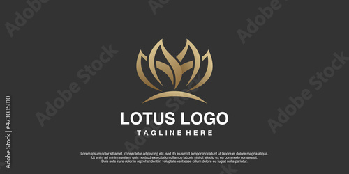 Lotus logo design for beauty, spa, fitness, yoga Premium Vector