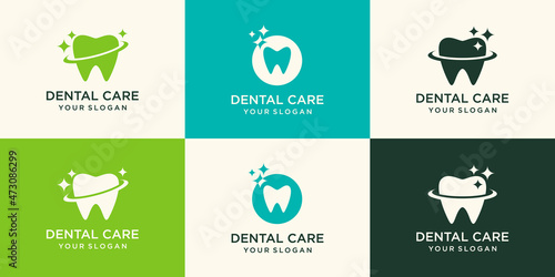 clean Dental logo designs concept vector, Shine Dental logo template vector,