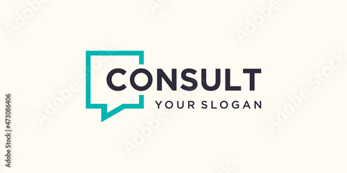 simple work mark consult logo with bubble concept.