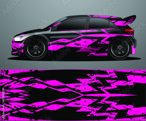 Rally car decal graphic wrap vector  abstract background