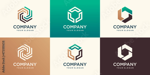 creative Hexagonal design element, hexagon logo template