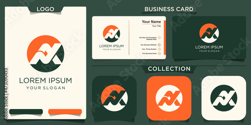 Letter N A logo icon design template elements.