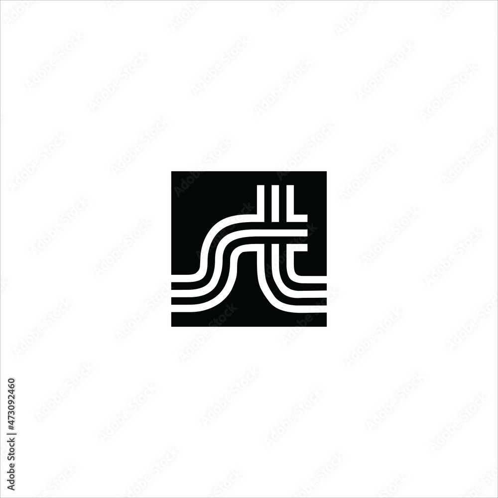 letter s t logo vector template line letter s t logo vector template line
