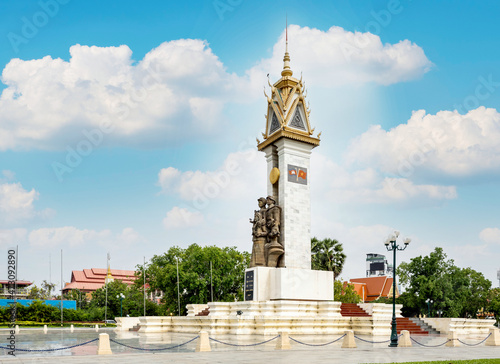 Cambodia Vietnam Friendship Monument in Blue Sky