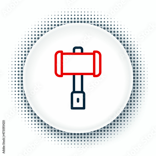 Line Medieval battle hammer icon isolated on white background. Colorful outline concept. Vector