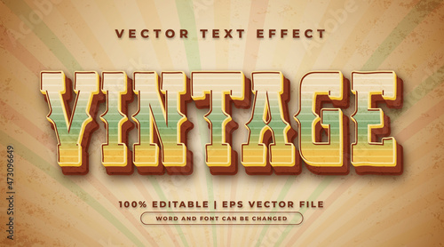 Vintage text, bold style editable text effect template photo