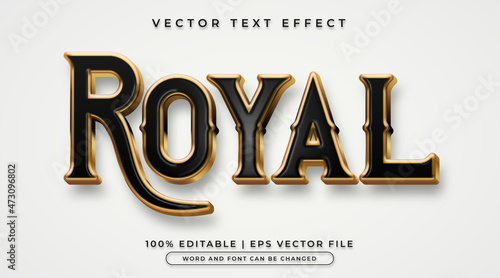 Royal text, black and gold editable text effect style