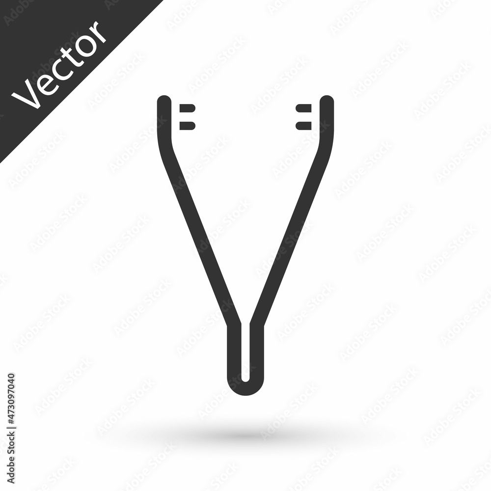 Grey Medical tweezers icon isolated on white background. Medicine and health. Anatomical tweezers. Vector Illustration Grey Medical tweezers icon isolated on white background. Medicine and health. Anatomical tweezers. Vector Illustration