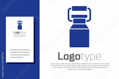 Blue Can container for milk icon isolated on white background. Logo design template element. Vector