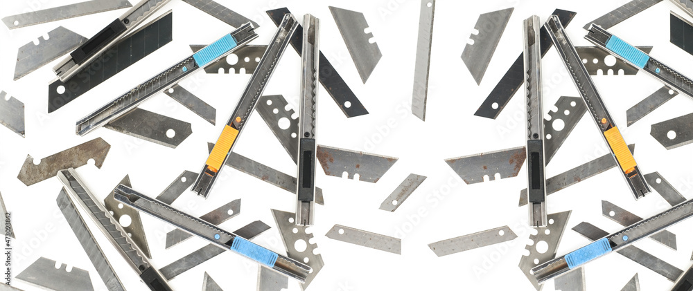 old used rusty cutters with used blades old used rusty cutters with used blades