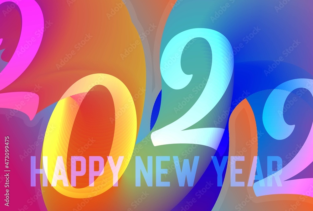 Gradient Color of 2022 Banner Wallpaper for Happy New Year Design