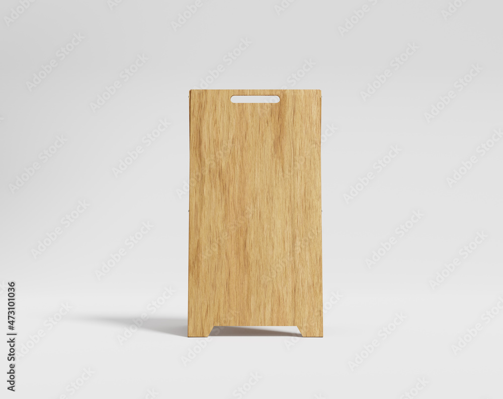 Naklejka premium Blank wooden stand board on the empty background