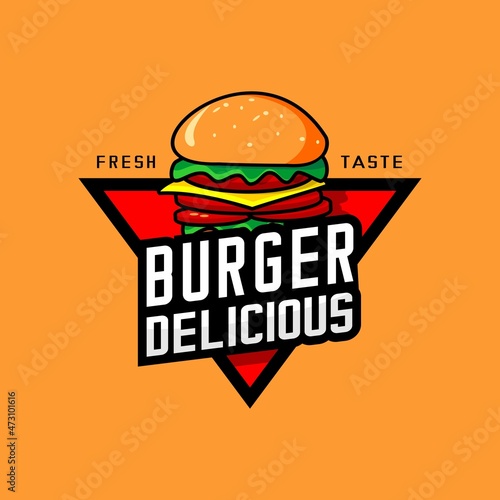 hamburger logo, cafe and restaurant logo, template
