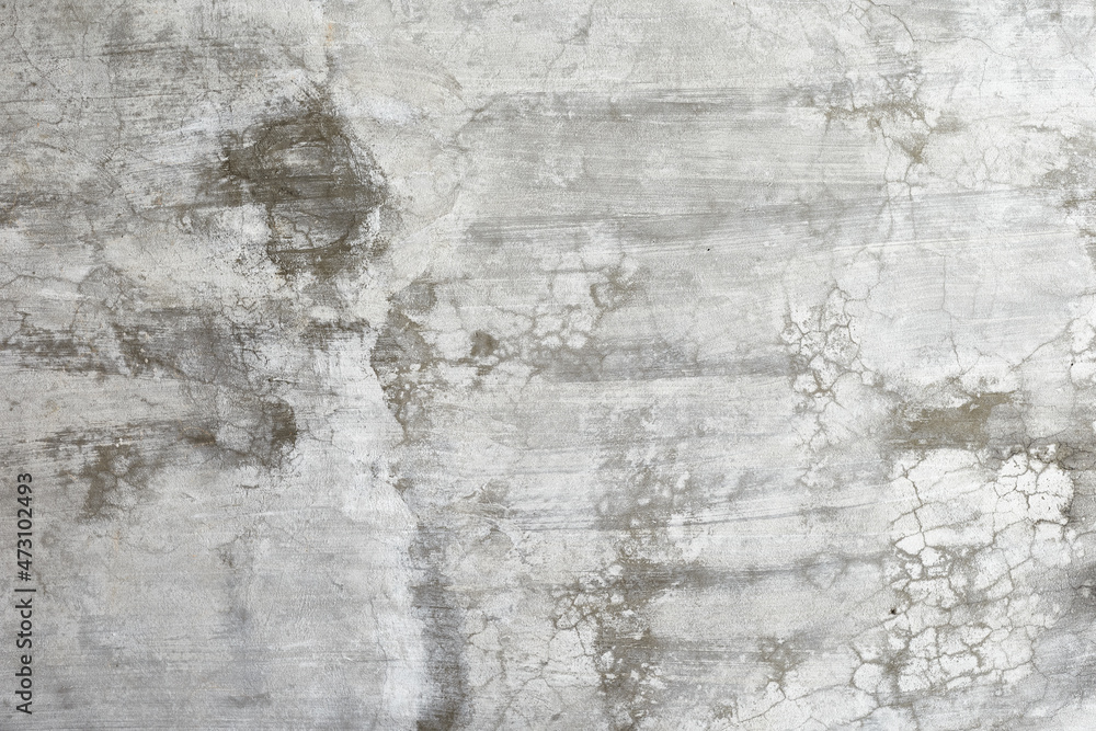 Empty Gray and White Background From The Old Wall Of The Building. Cracked Gray Plaster. Gray