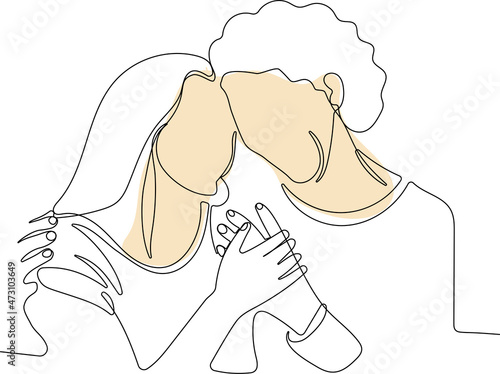 happy family portrait mothers or international womans day holiday celebrations concept elderly. Vector illustration