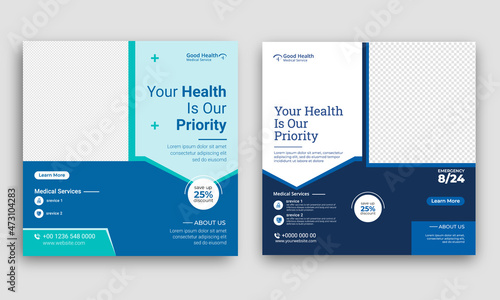Medical Healthcare Social Media Post Template