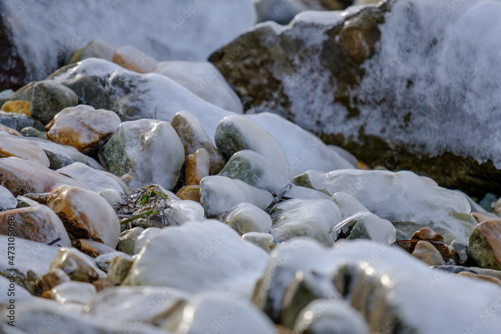 winter sea shore in city winter sea shore in city