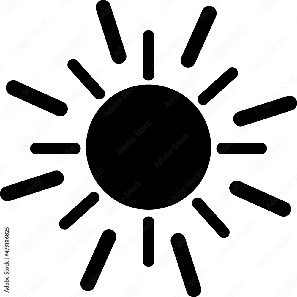 Sun Vector Icon. A symbol of the good weather and the sky on white isolated background..eps Sun Vector Icon. A symbol of the good weather and the sky on white isolated background..eps