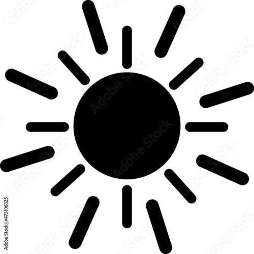  Sun Vector Icon. A symbol of the good weather and the sky on white isolated background..eps
