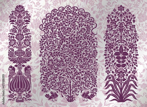 paisley floral pattern, textile , Rajasthan, royal India	