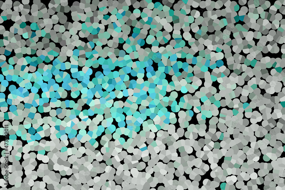 Contrast blue and turquoise small circular scattering among grey Contrast blue and turquoise small circular scattering among grey
