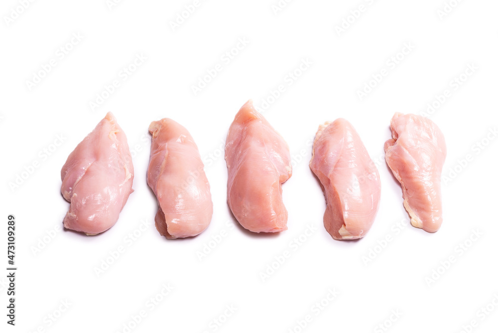 Raw chicken fillet isolated on white background. Raw chicken fillet isolated on white background.