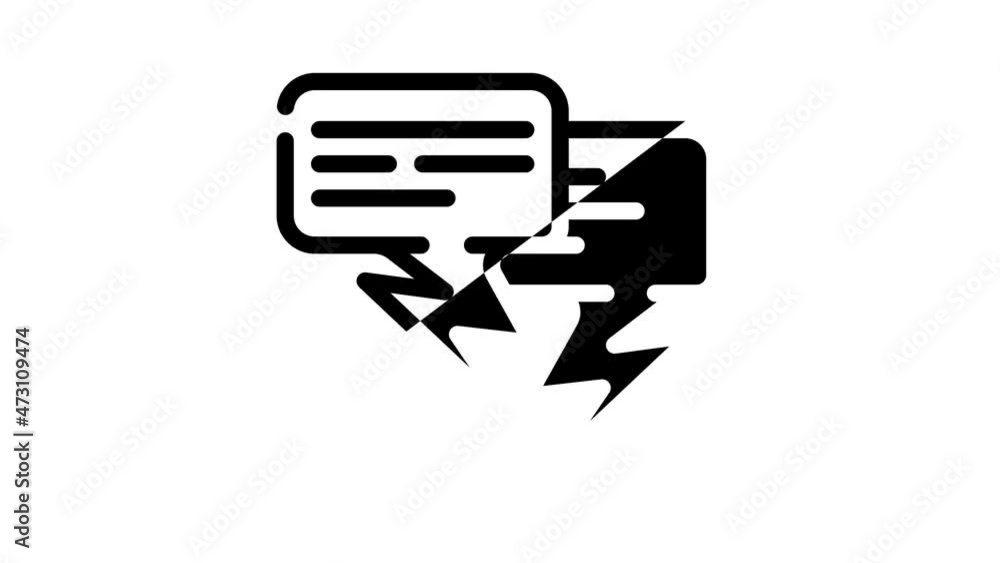 quarrel conversation animated line icon quarrel conversation sign. isolated on white background quarrel conversation animated line icon quarrel conversation sign. isolated on white background