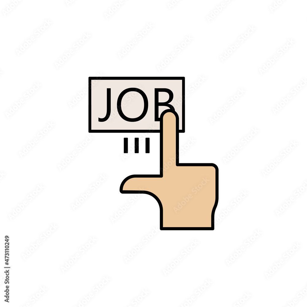 Obraz premium Click, hand, job colored icon. Can be used for web, logo, mobile app, UI, UX