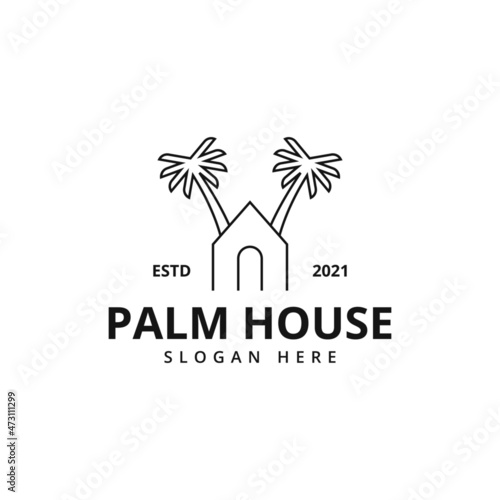 palm house logo vector icon illustration