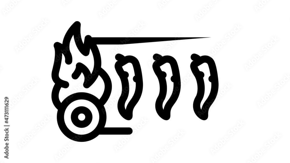 pepper spice label animated line icon pepper spice label sign. isolated on white background pepper spice label animated line icon pepper spice label sign. isolated on white background
