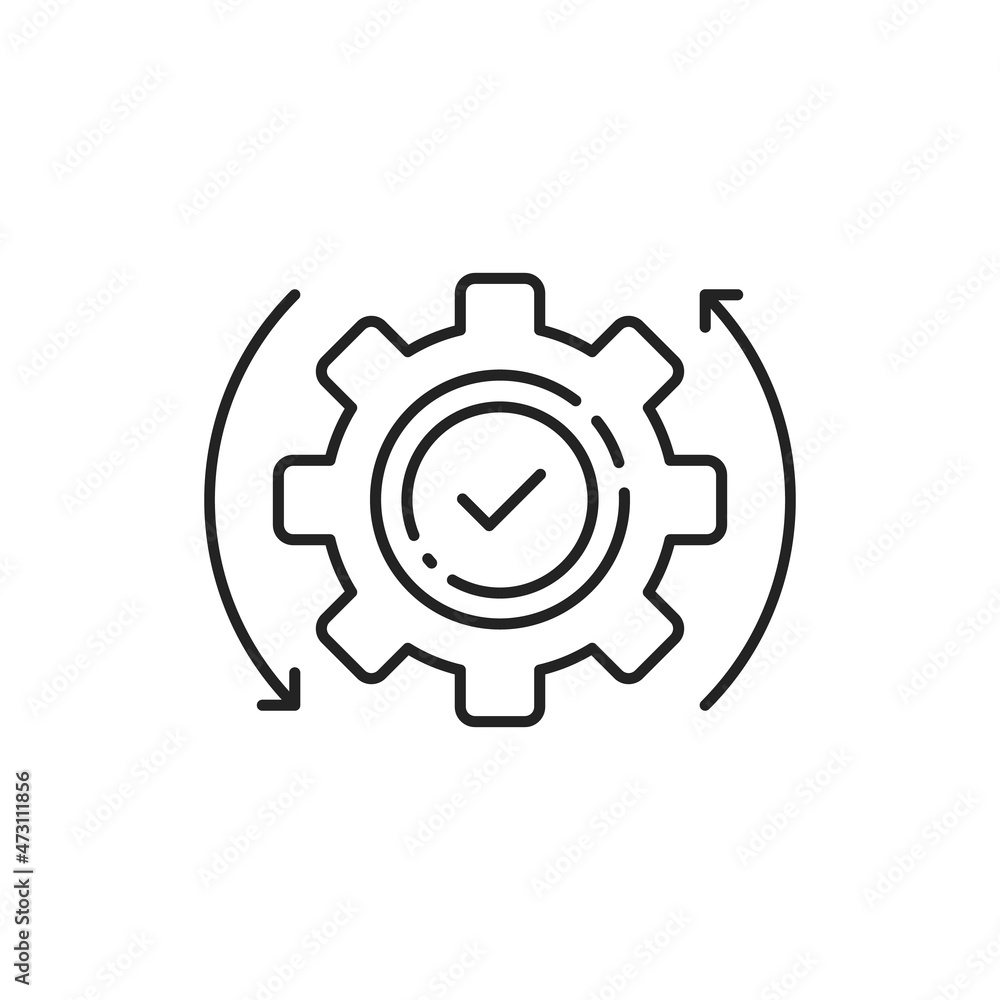 easy operation process like thin line gear icon