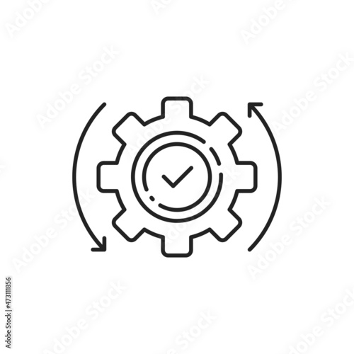 easy operation process like thin line gear icon
