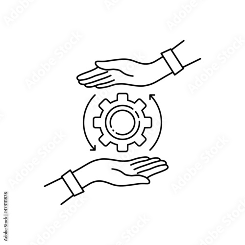 thin line hand like easy operation process