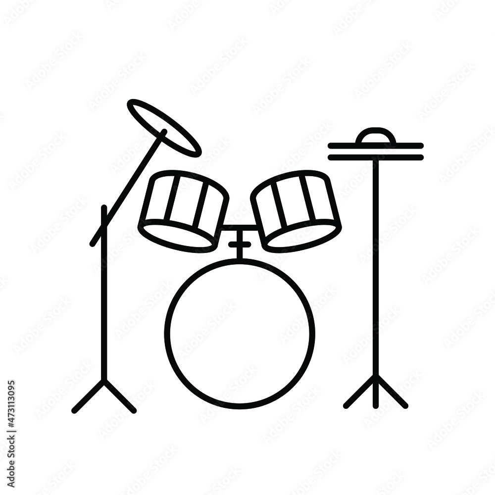 a symbol of a set of drum. editable icons related to musical instruments and stuff. simple and minimalist vector icon for ui ux website or mobile application of digital music. 